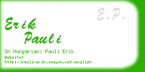 erik pauli business card